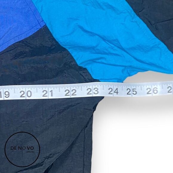 Cheetah Men's Vintage Full Zip Windbreaker Jacket Size Medium Black&blue - Picture 6 of 7